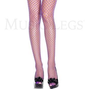Diamond Fishnet Pantyhose Spandex Nylon Tights Halloween Rave Club Dance Purple